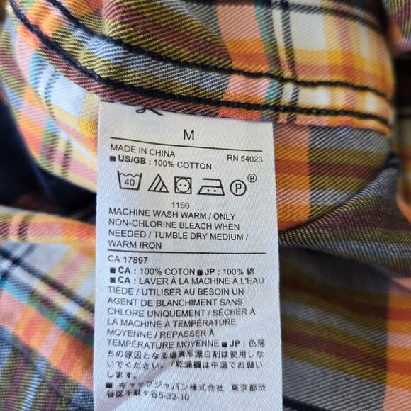 Banana Republic Button Down Lightweight Flannel Shirt Size M - Picture 7 of 7